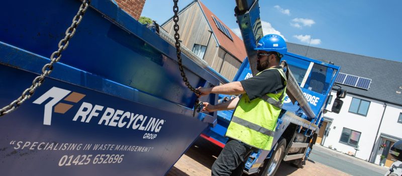 rf recycling team dropping off a skip