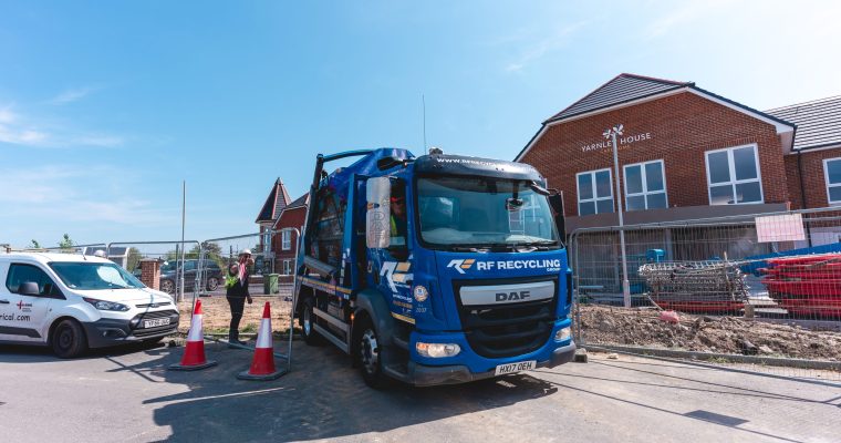 a lorry on a building site
