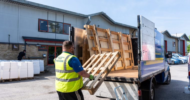man collecting waste