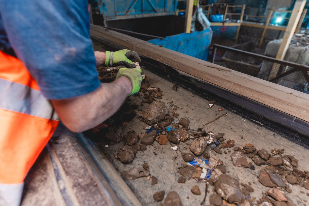 waste being sorted