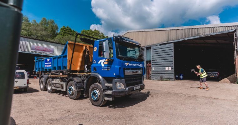 roro lorry in recycling yard