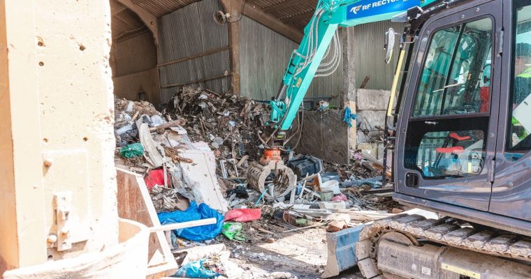 waste being picked up