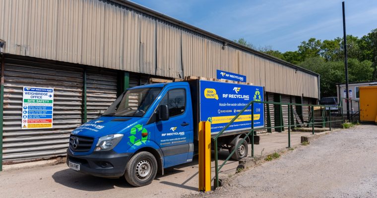 man and van lorry on weighbridge